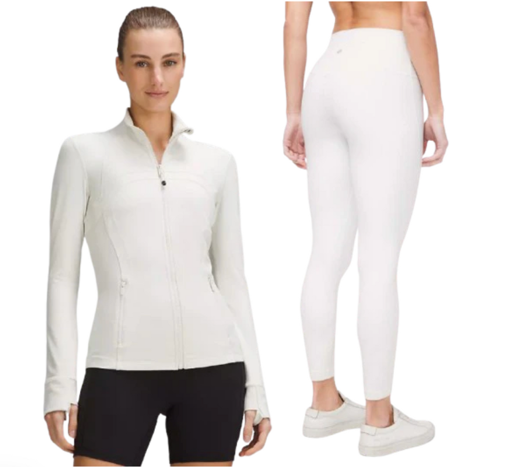 Lulu™ Define Jacket & High Rise Align Pant (White)