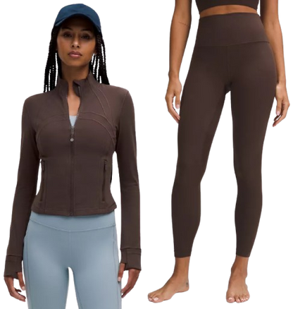 Lulu™ Cropped Define Jacket & High Rise Align Pant (Expresso)