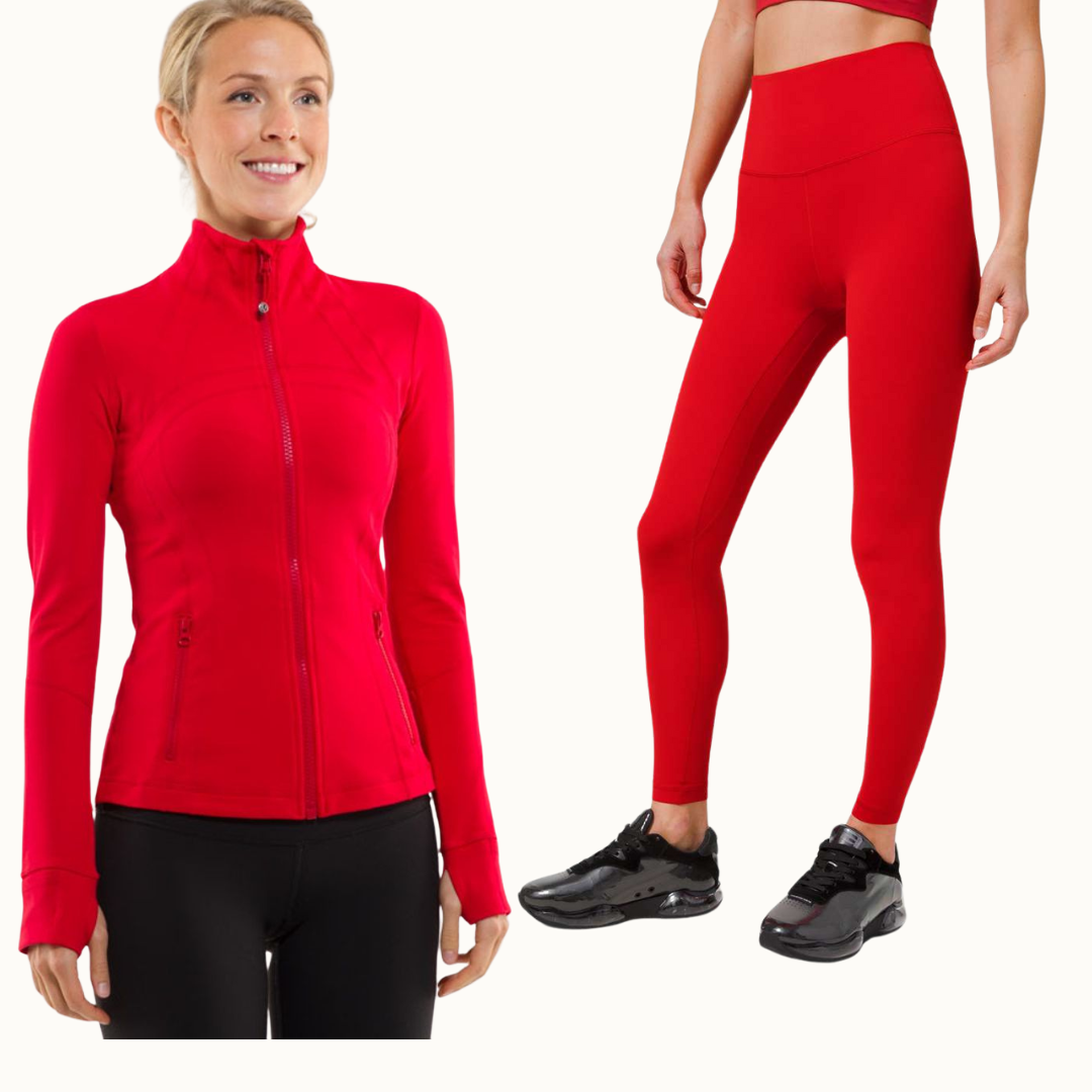 Lulu™ Define Jacket & High Rise Align Pant (Red)