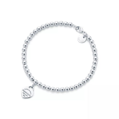 Heart Bead Braclet - Pink