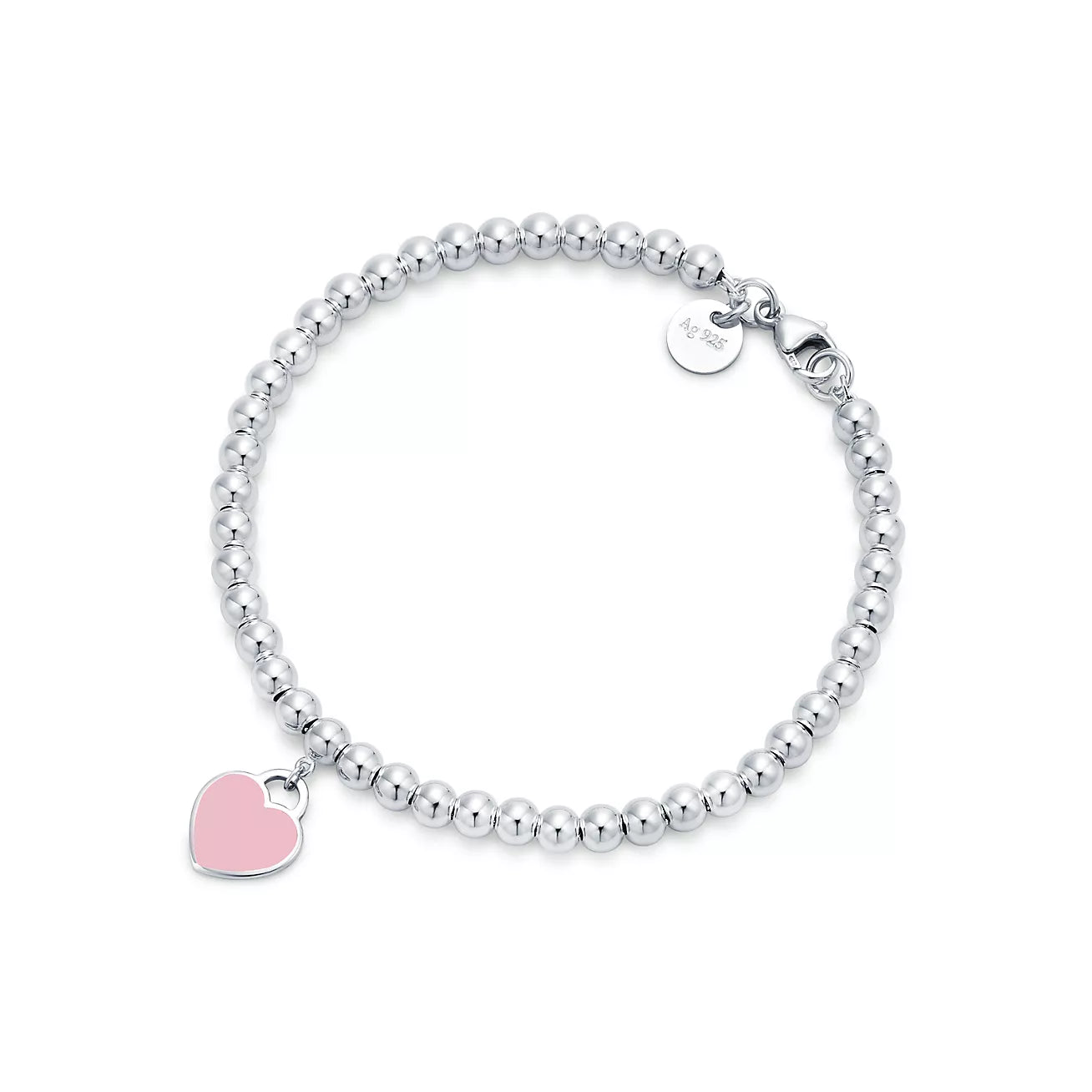 Heart Bead Braclet - Pink