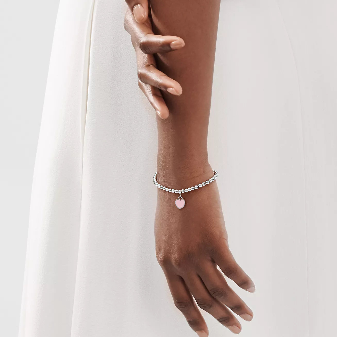 Heart Bead Braclet - Pink
